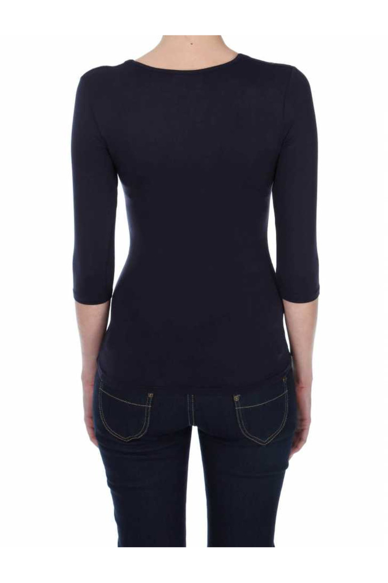 T-shirt V-neck 3/4 sleeve viscose stretch