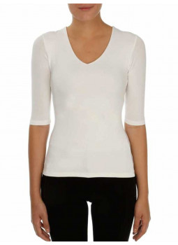 T-shirt V-neck 3/4 sleeve viscose stretch