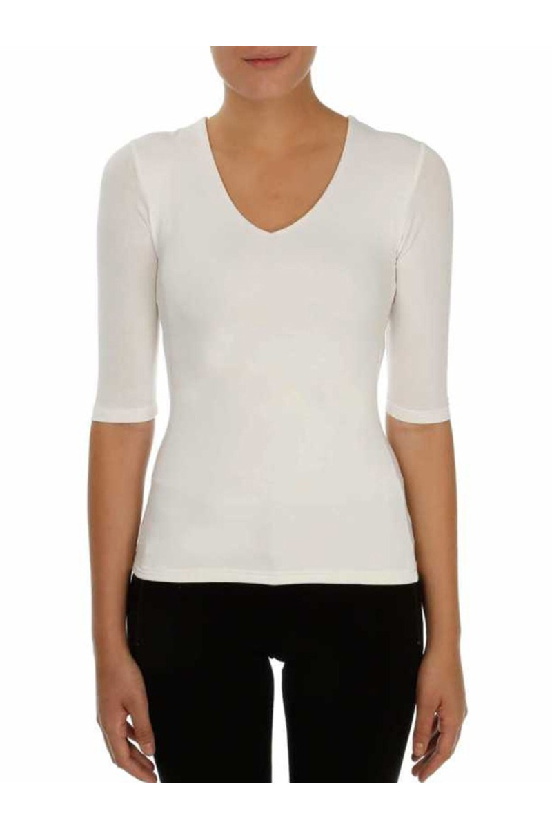 T-shirt V-neck 3/4 sleeve viscose stretch