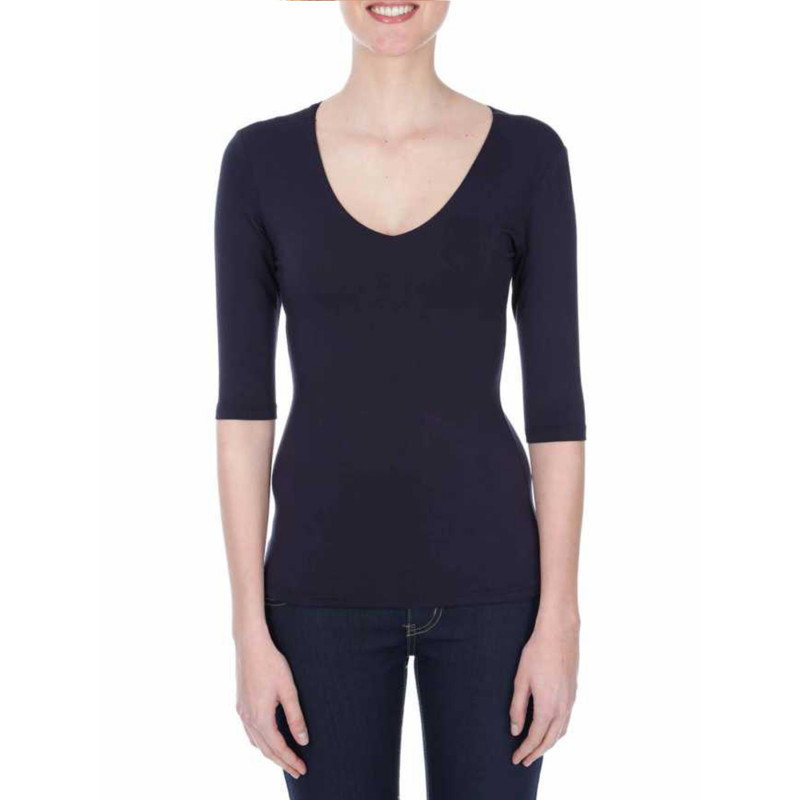 T-shirt V-neck 3/4 sleeve viscose stretch