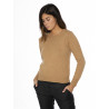 Sweater woman's round neck wool and cashmere