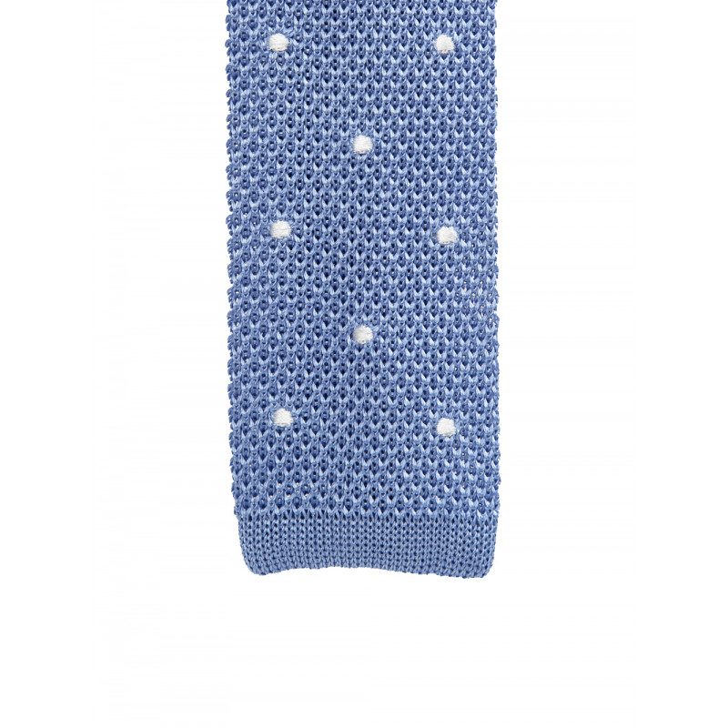 Tie fine mesh knit of pure silk polka dot