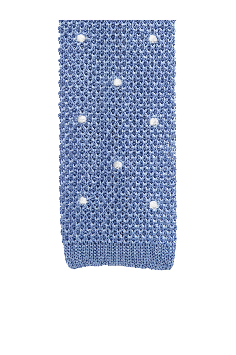 Tie fine mesh knit of pure silk polka dot