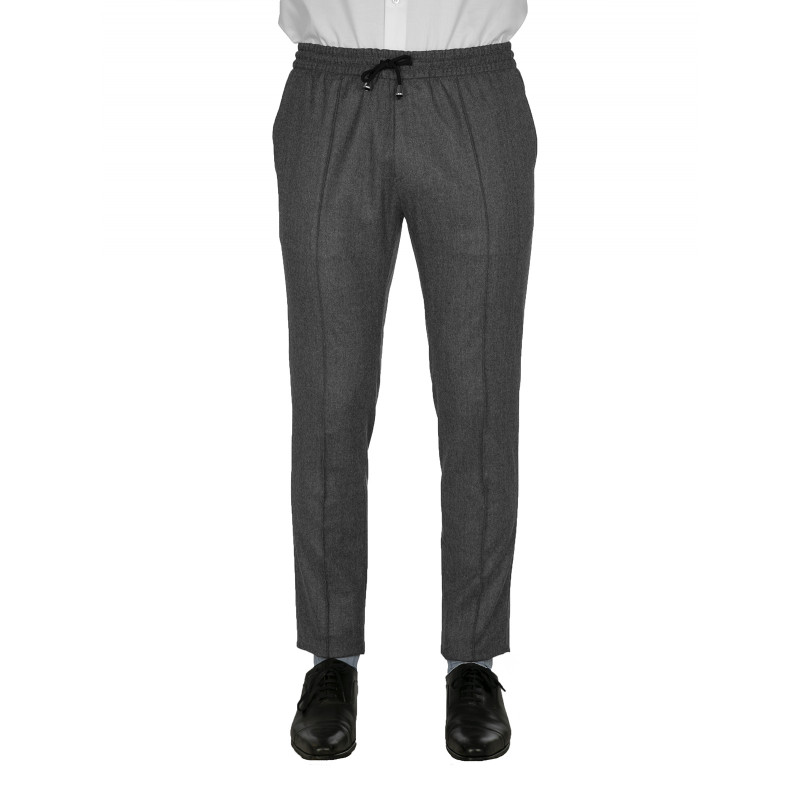 Pants in pure wool 110's with drawstring