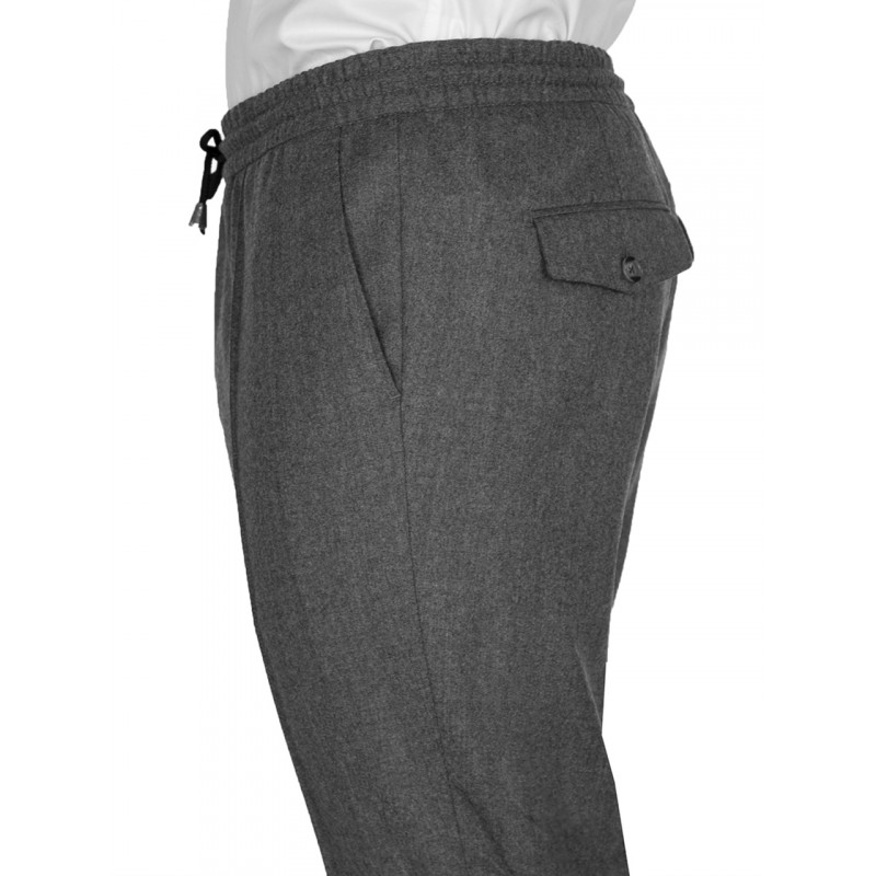 Pants in pure wool 110's with drawstring