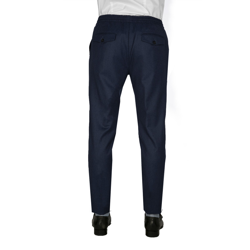 Pants in pure wool 110's with drawstring