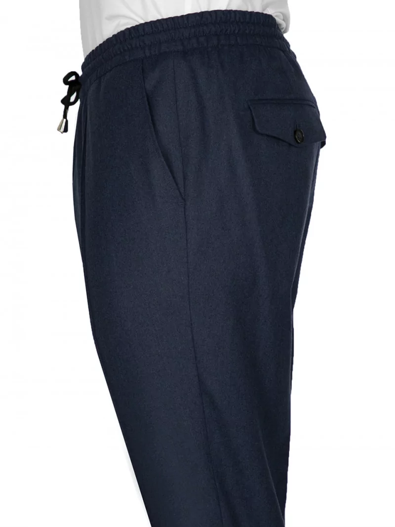 Pants in pure wool 110's with drawstring