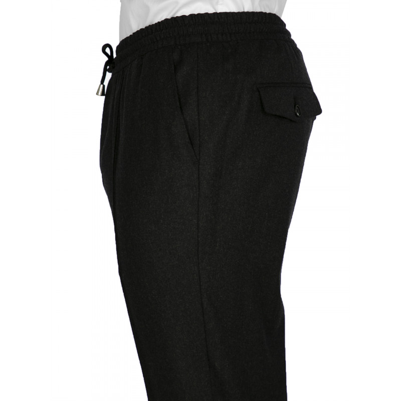 Pants in pure wool 110's with drawstring