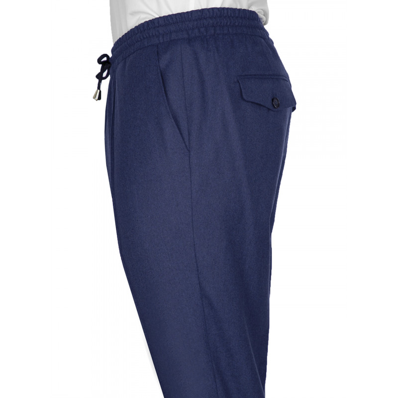 Pants in pure wool 110's with drawstring