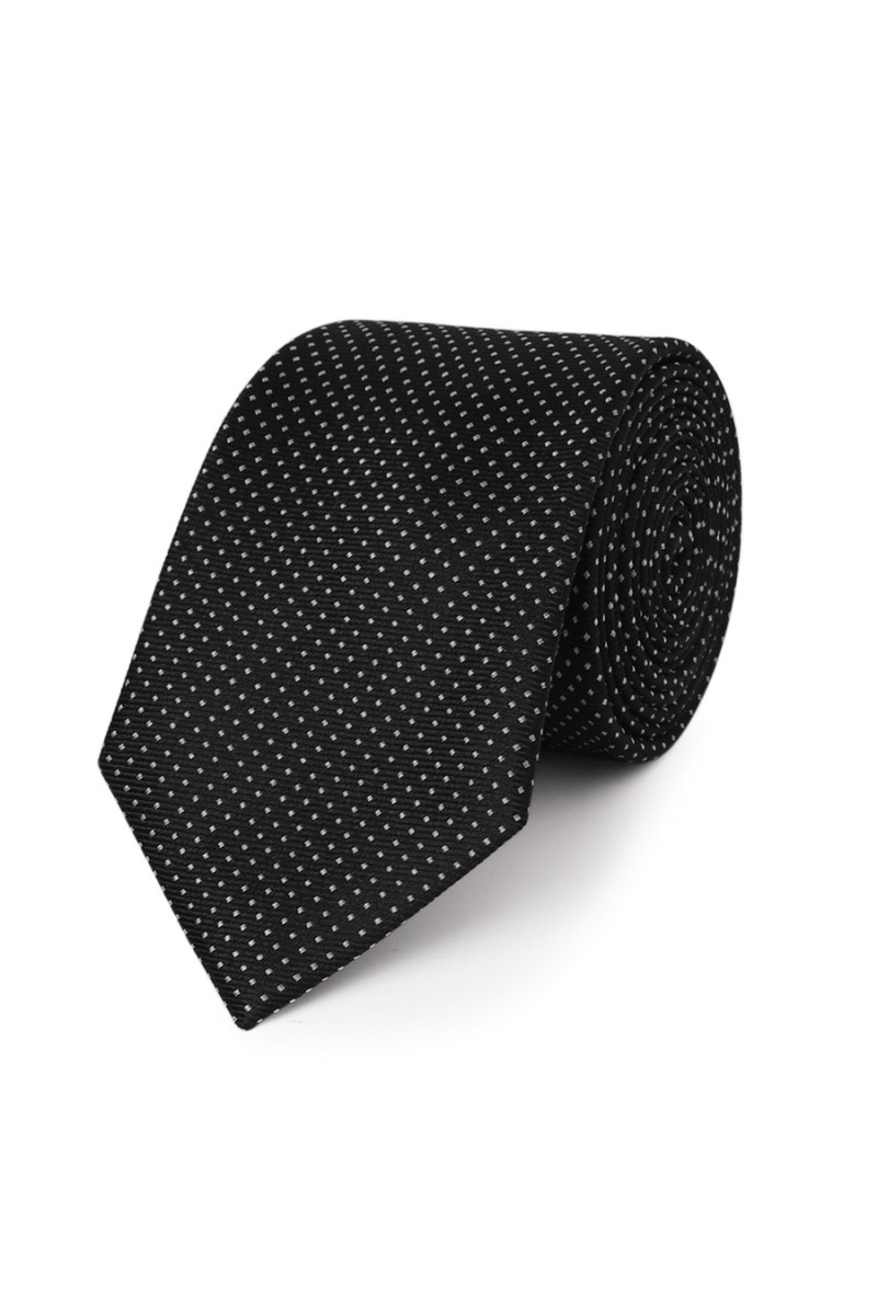 Cravate en pure soie à puces carrées