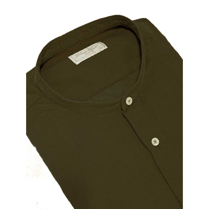 Shirt man slim fit with collar Mao pure cotton double twisted