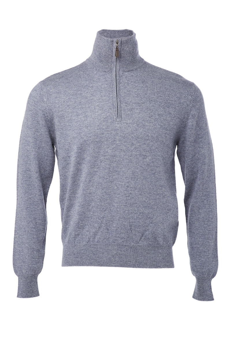 Polo Zippe en laine et cachemire homme