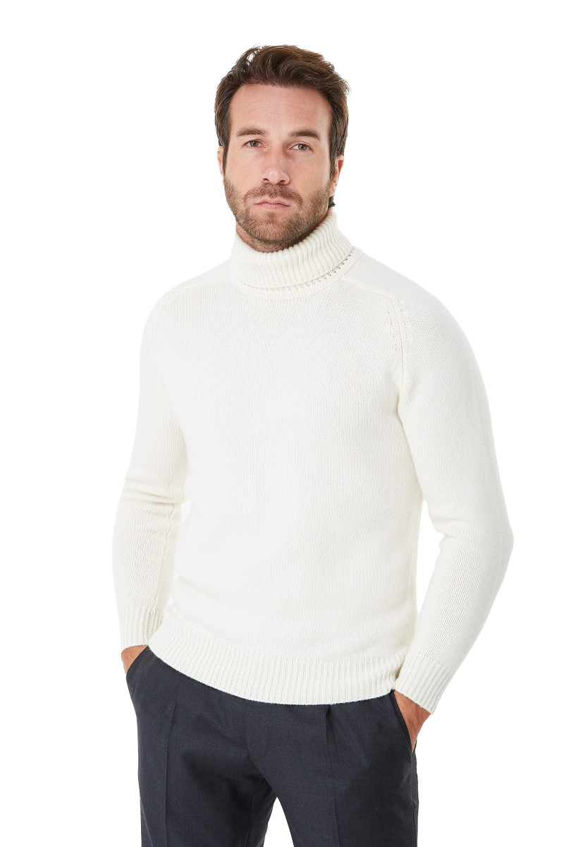 Pull col roulé 100% cachemire épais GG3