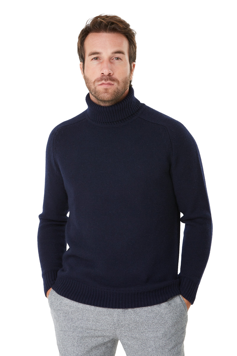 Pull col roulé 100% cachemire épais GG3