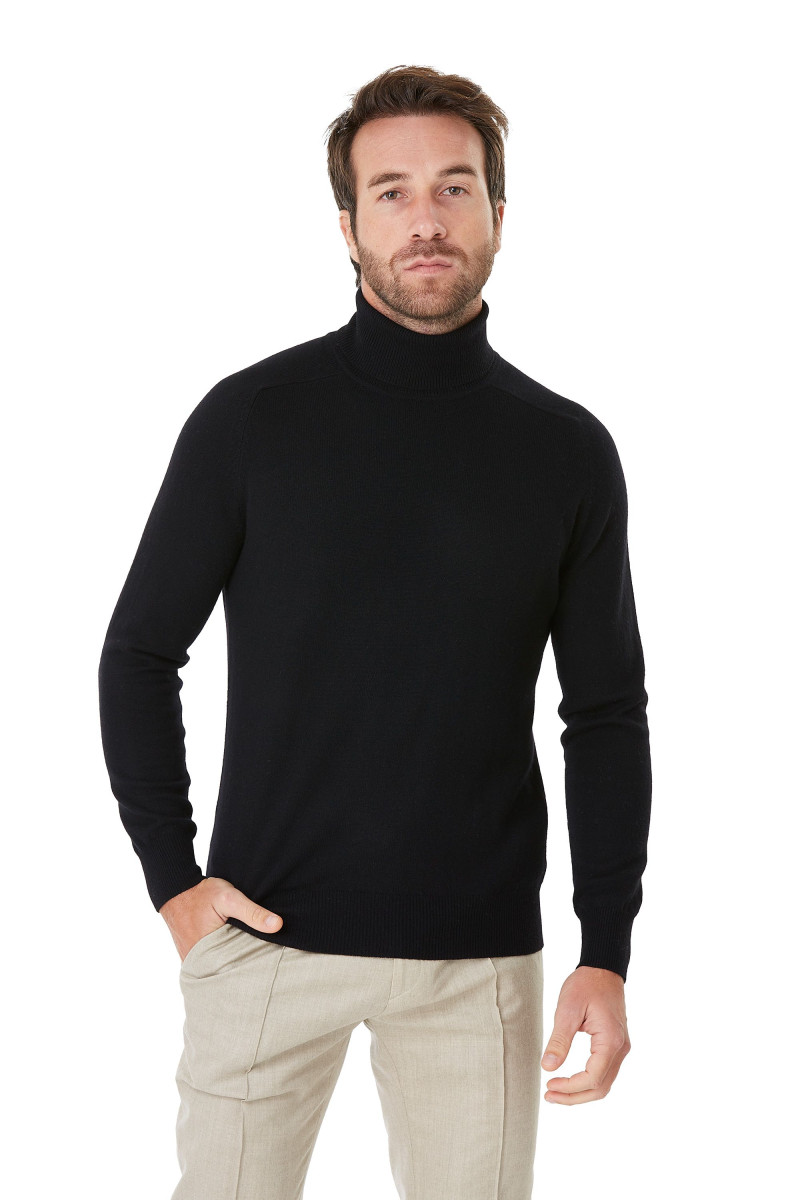 Pull Col Roule en laine et cachemire homme