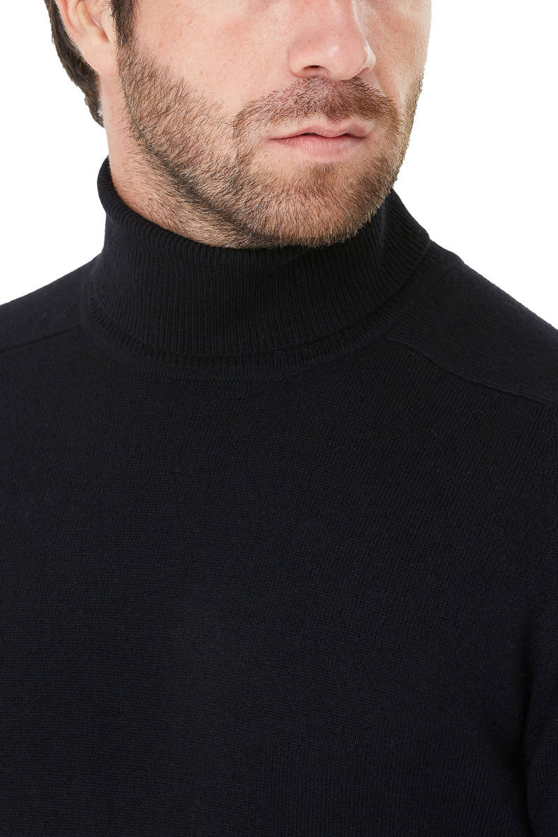 Pull Col Roule en laine et cachemire homme
