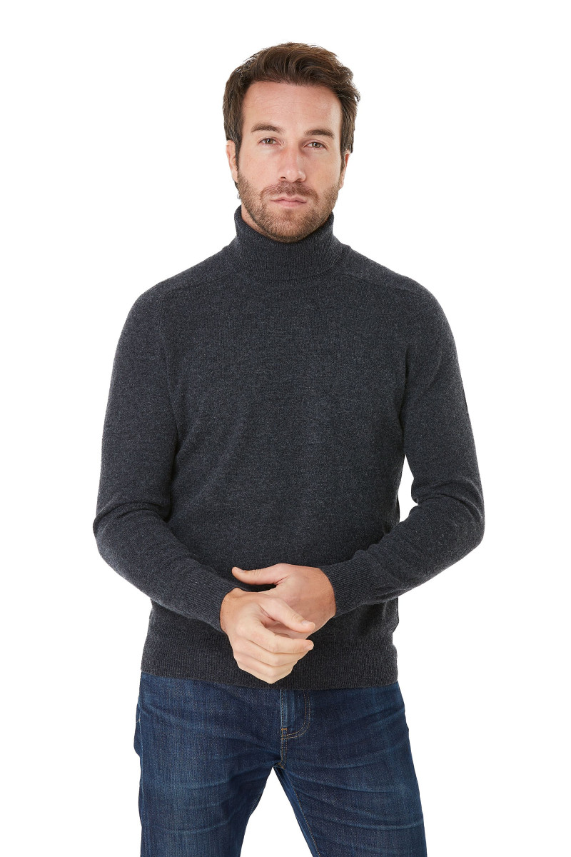 Pull Col Roule en laine et cachemire homme