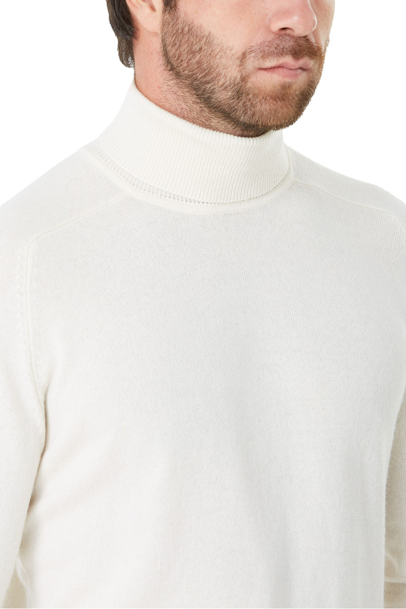 Pull Col Roule en laine et cachemire homme