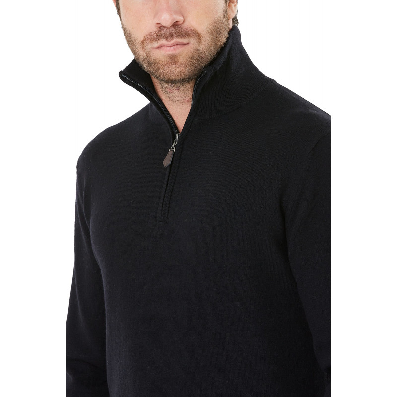 Cashmere and Wool Zipped Polo