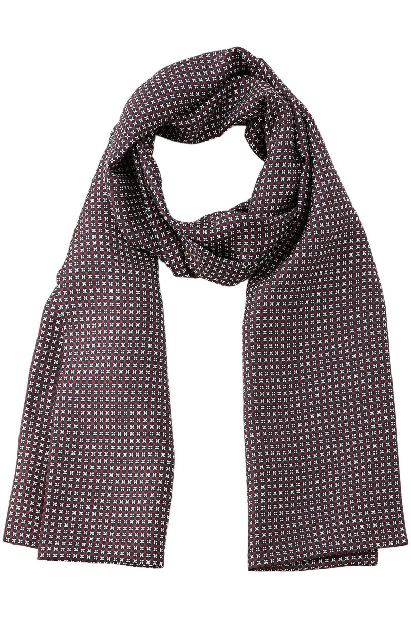 Foulard en pure soie à puces et fleurs