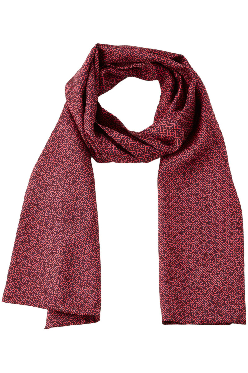 Scarf in pure silk with circular motifs