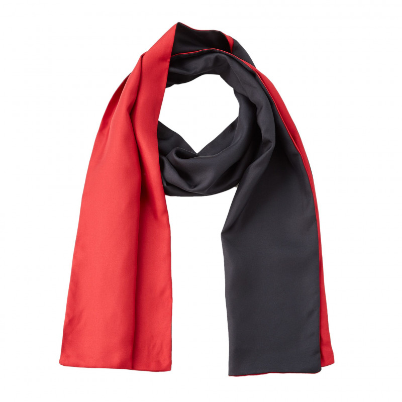 Scarf two-tone silk reversible