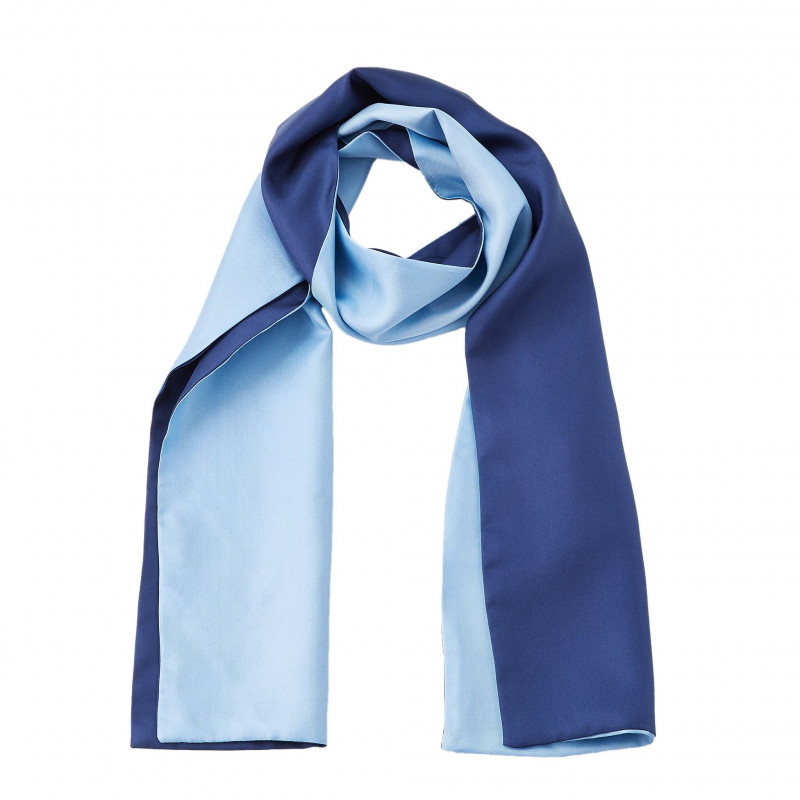 Scarf two-tone silk reversible