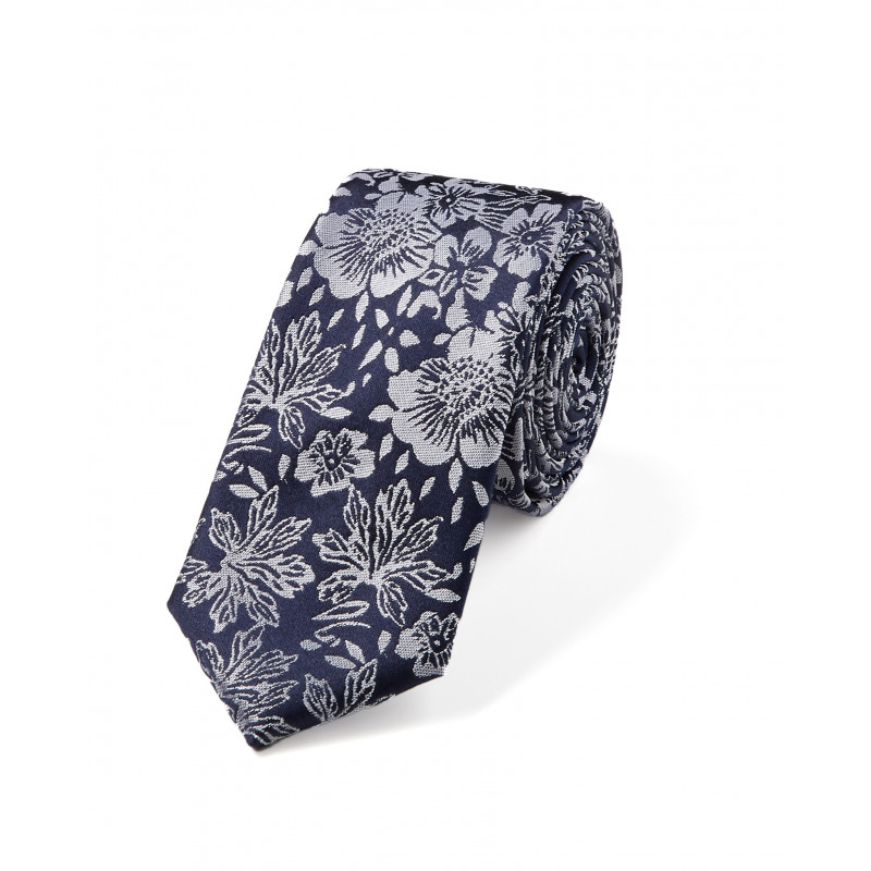 Floral Pattern Pure Silk Tie