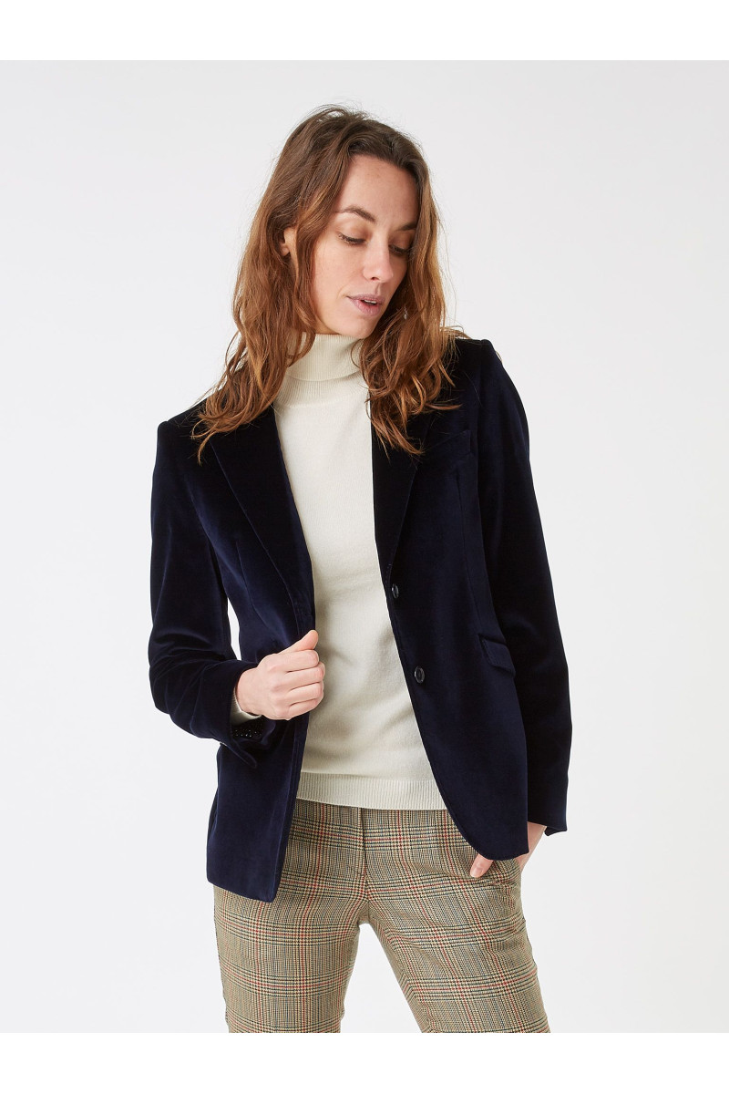 Veste cintrée femme en velours lisse Palatine