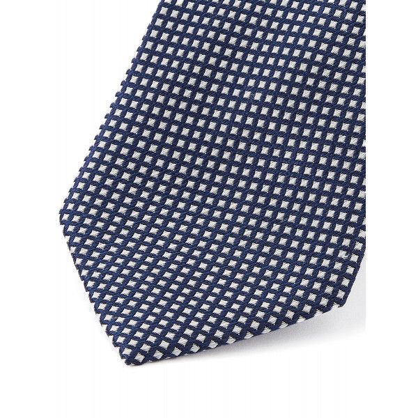 new Pure Silk Tie BRUCE FIELD Cravate pure soie NEUVE Marine tachetée