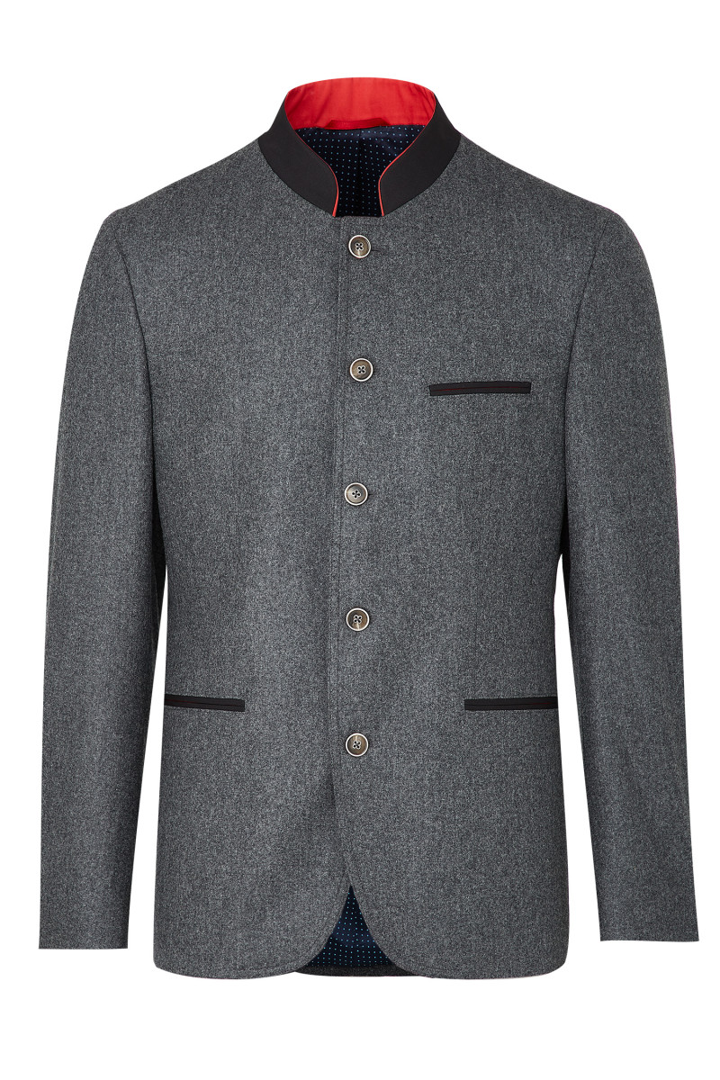 Veste flanelle col mao