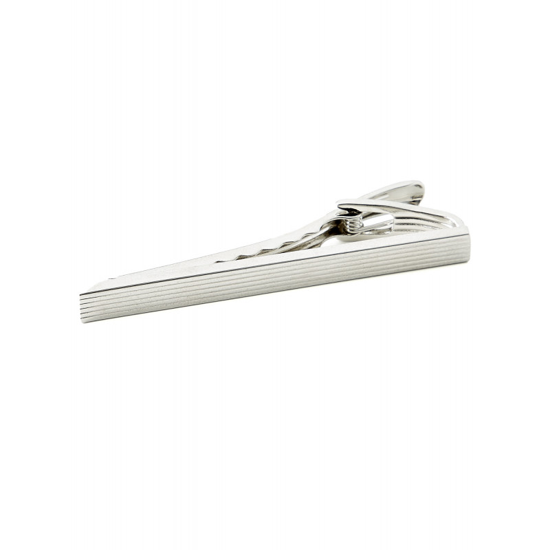 A tie-clip metal grooved