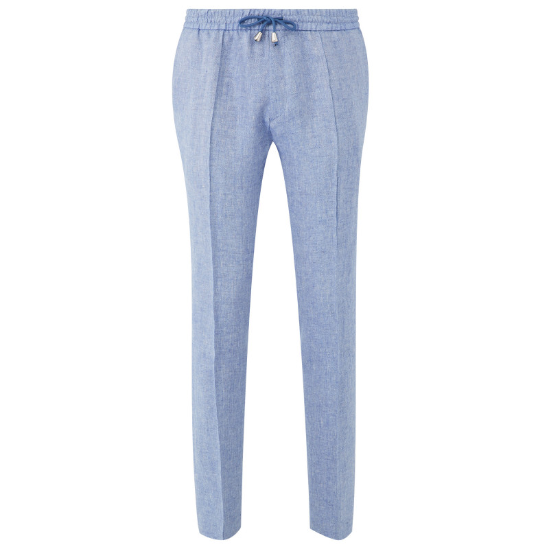 Trousers in pure wool 110's with drawstring