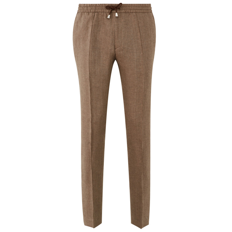 Trousers in pure wool 110's with drawstring