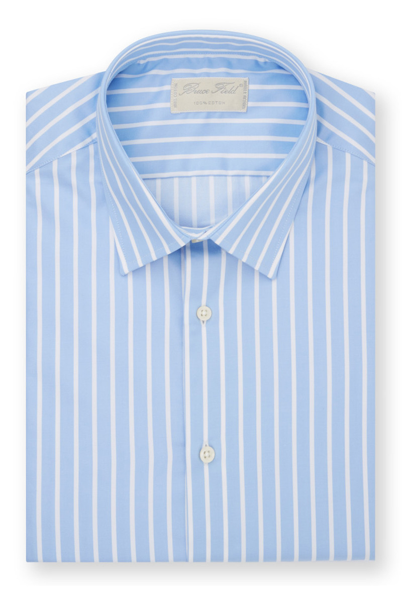 Chemise cintrée pur coton à rayures blanches