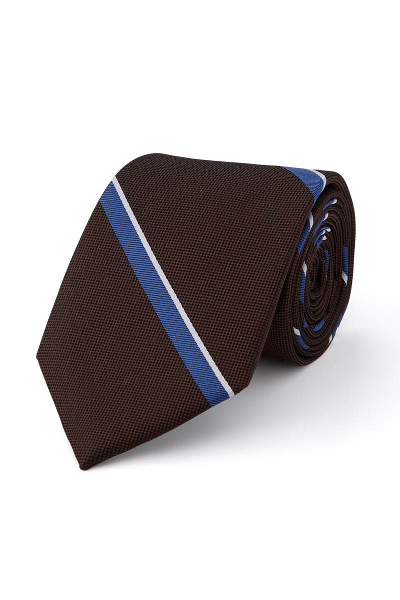 Tie in pure silk with stripes