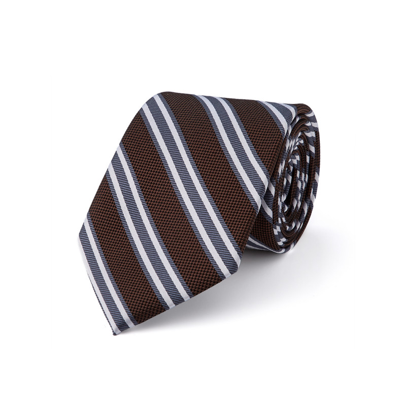 Tie in pure silk with stripes