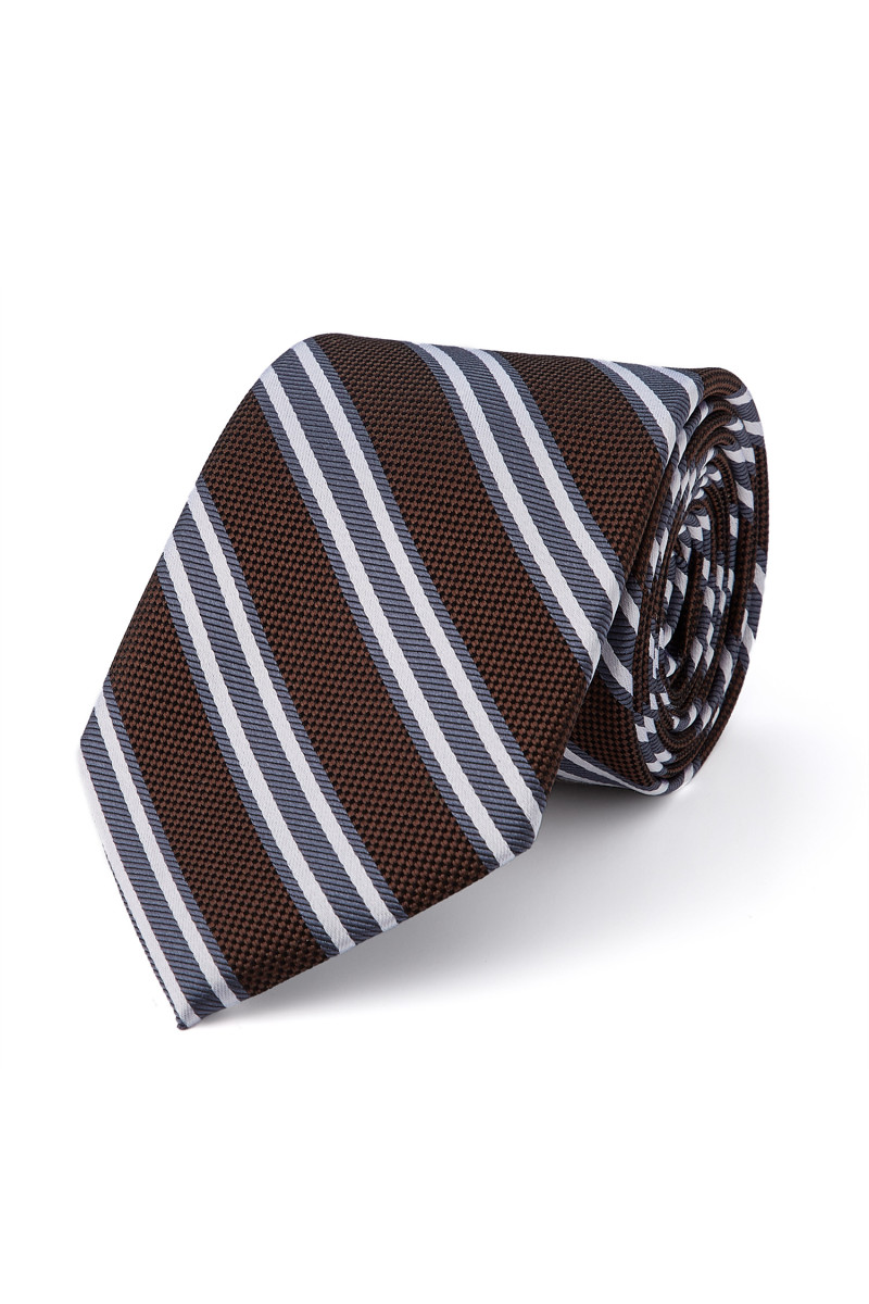 Tie in pure silk with stripes