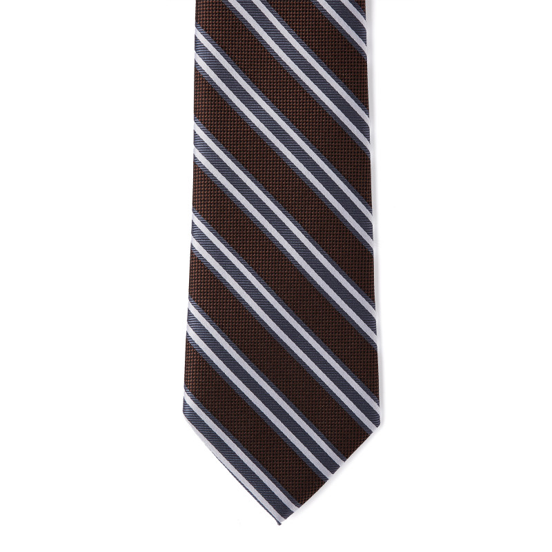 Tie in pure silk with stripes