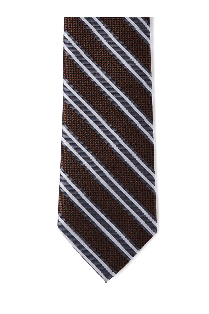 Tie in pure silk with stripes