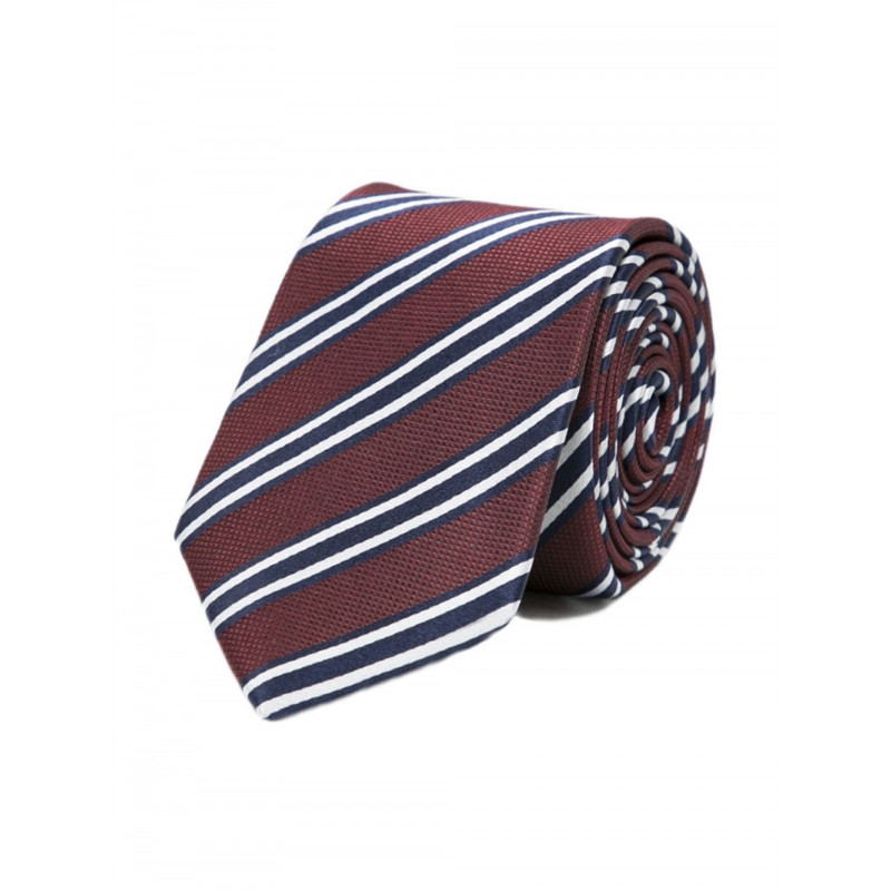 Tie in pure silk with stripes