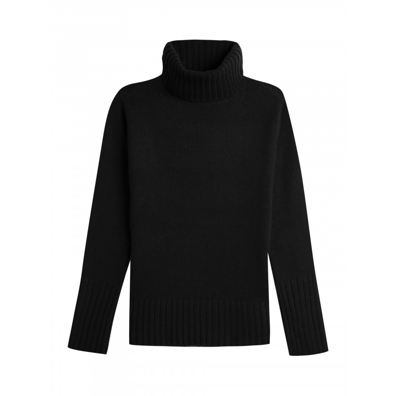 Pull femme col roule fantaisie en laine et cachemire