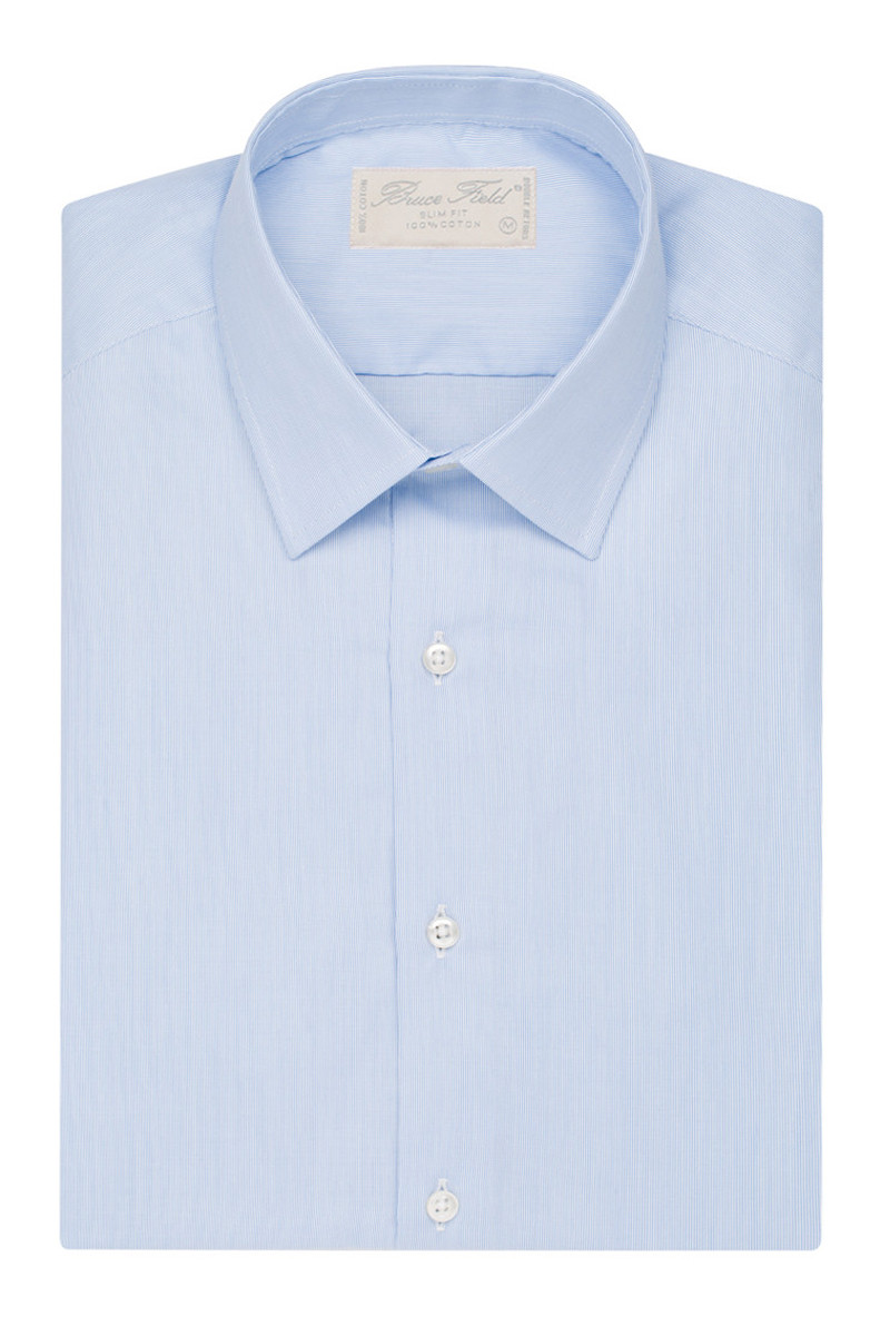 Chemise cintrée pur coton finement rayée