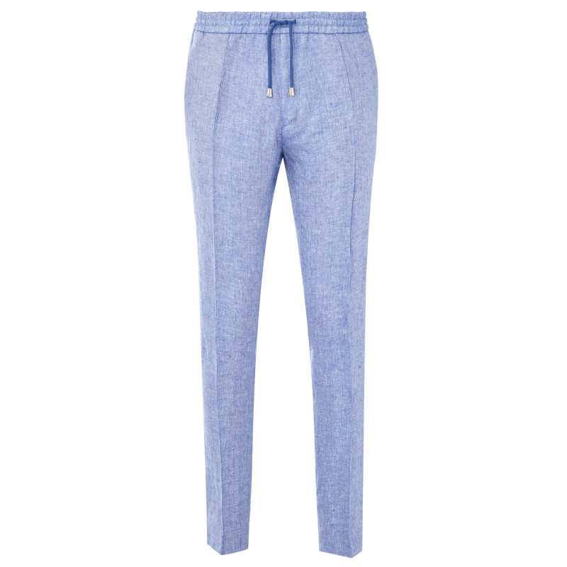 Trousers in pure wool 110's with drawstring