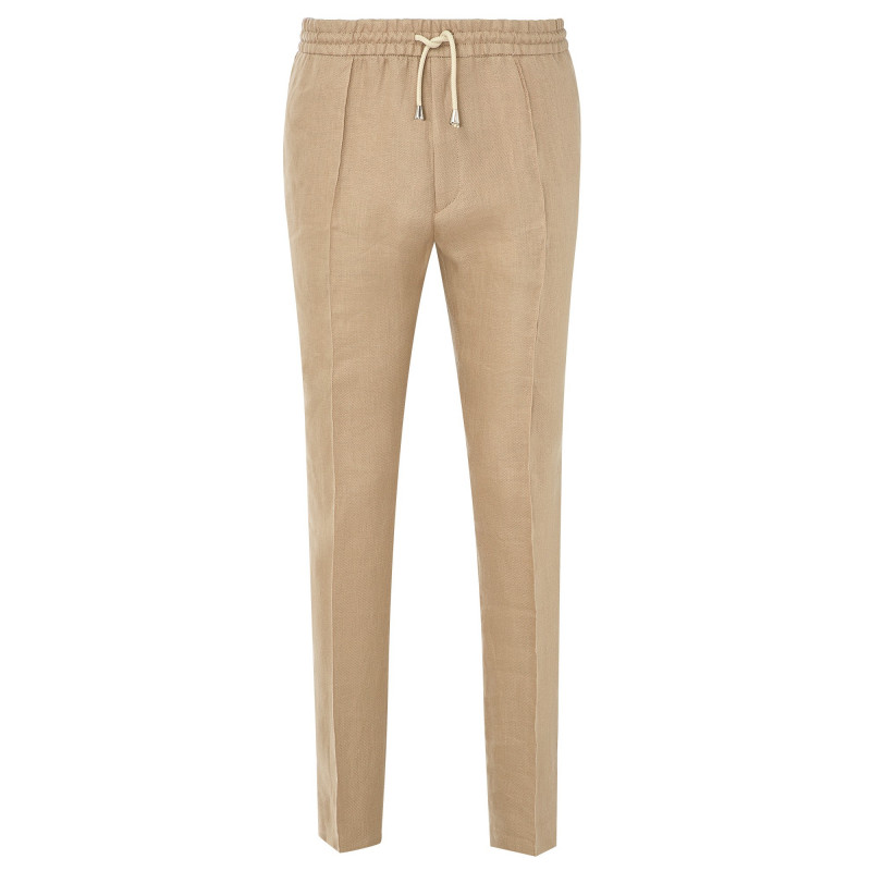 Trousers in pure wool 110's with drawstring