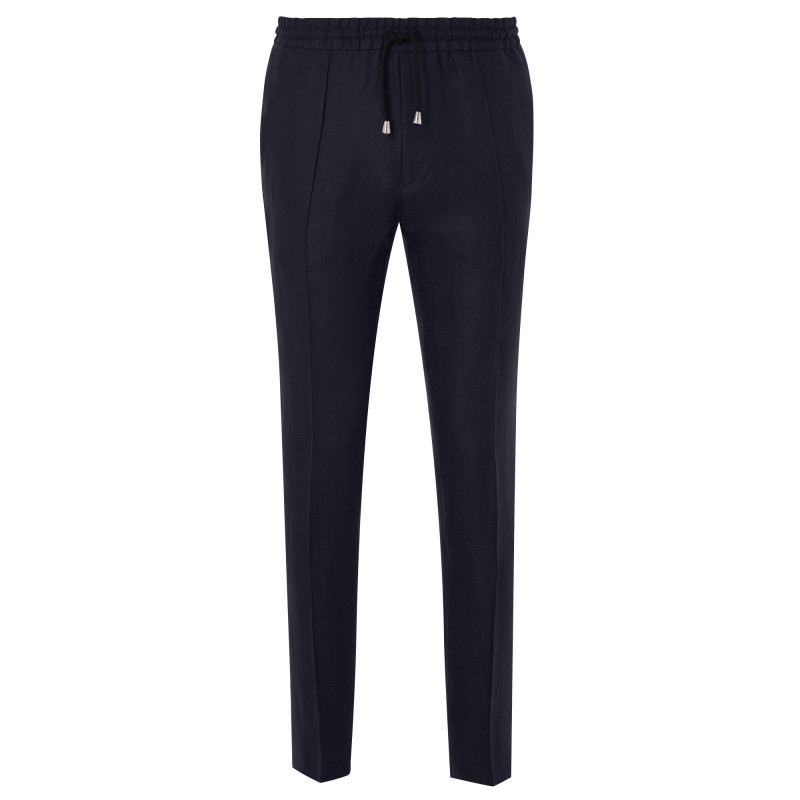 Trousers in pure wool 110's with drawstring