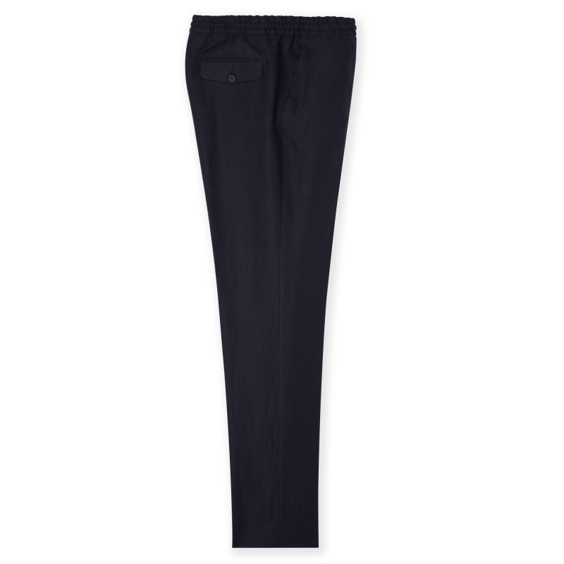 Trousers in pure wool 110's with drawstring