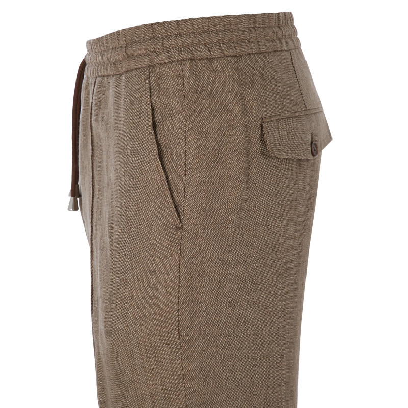 Trousers in pure wool 110's with drawstring