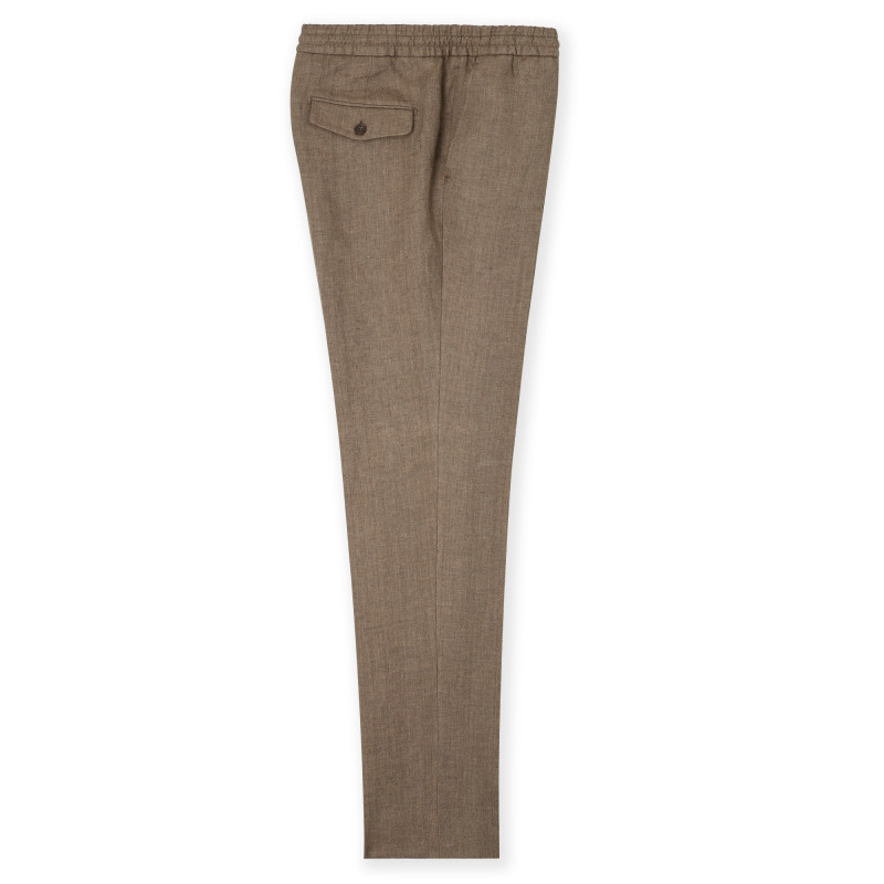 Trousers in pure wool 110's with drawstring