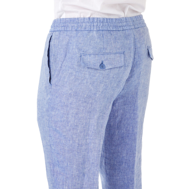 Trousers in pure wool 110's with drawstring